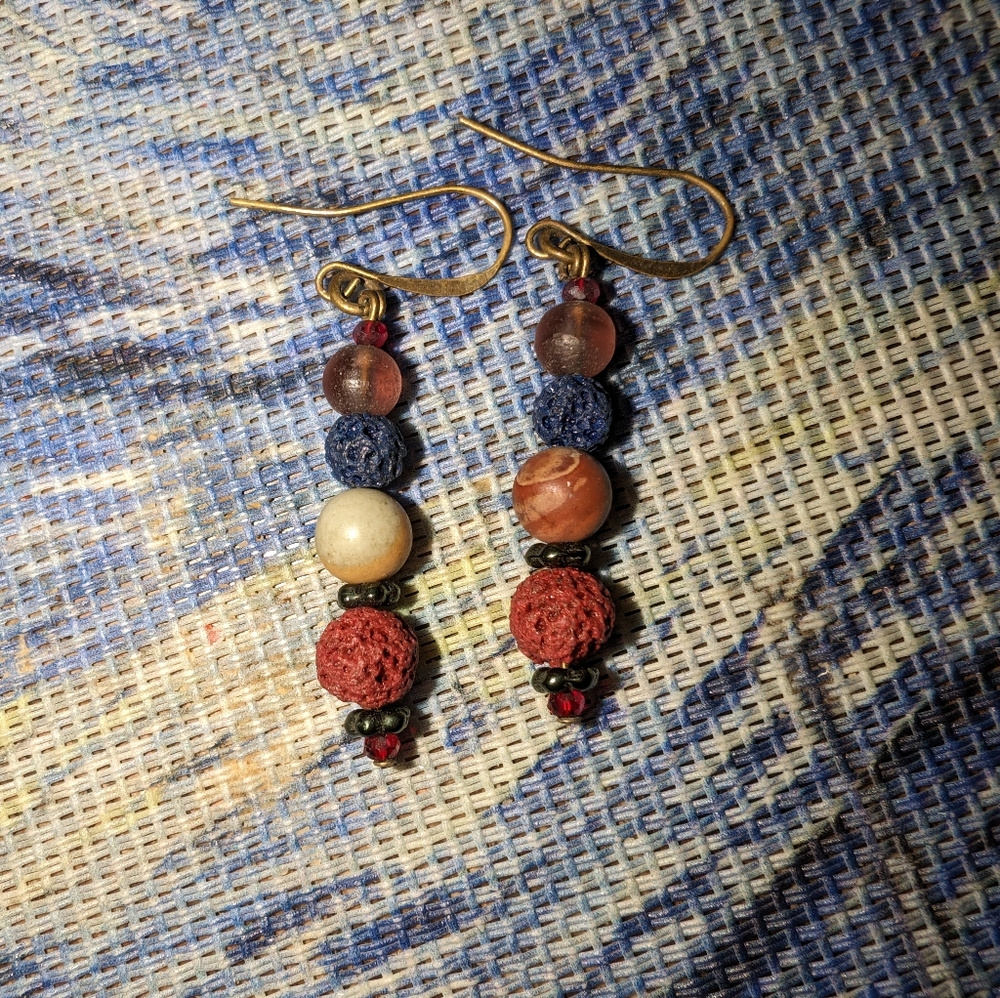 Circle dangle earrings, boho earrings, boho women accessories, colorful earrings